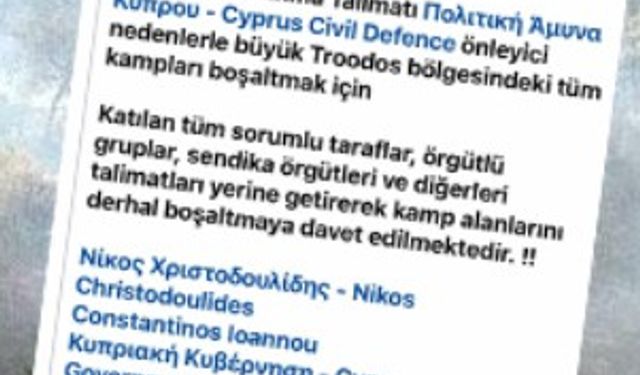 Trodos’taki Tüm Kamplar Boşaltılıyor
