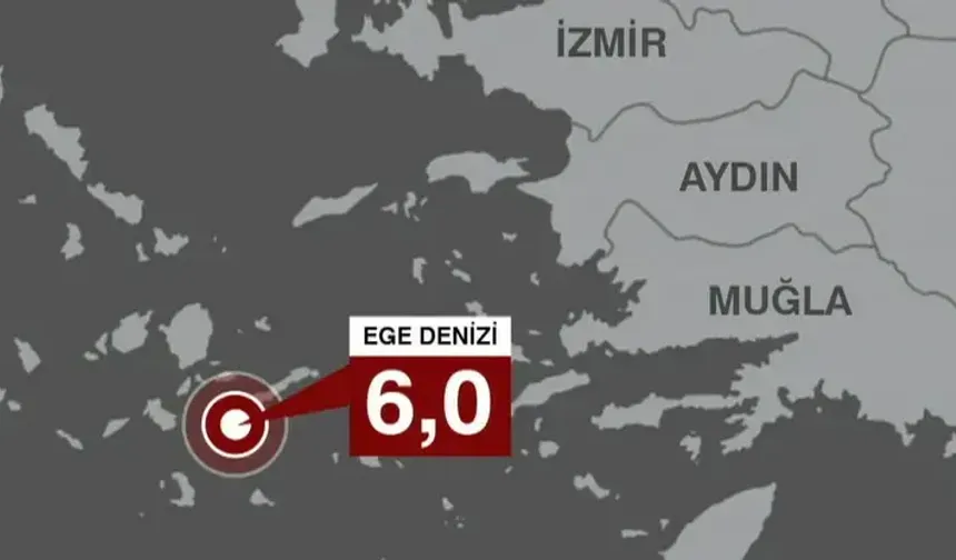 Ege'de 6 büyüklüğünde deprem