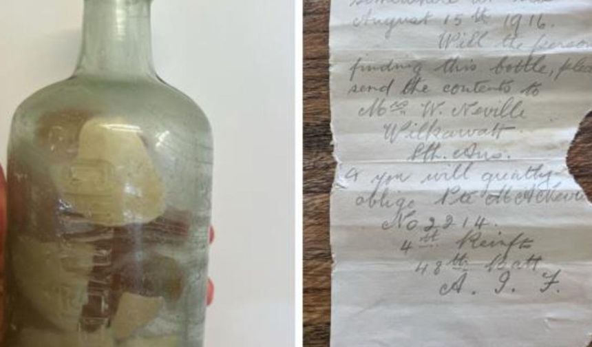 Birinci Dünya Savaşı askerlerinin şişedeki mektupları 100 yıl sonra Avustralya kıyısında bulundu